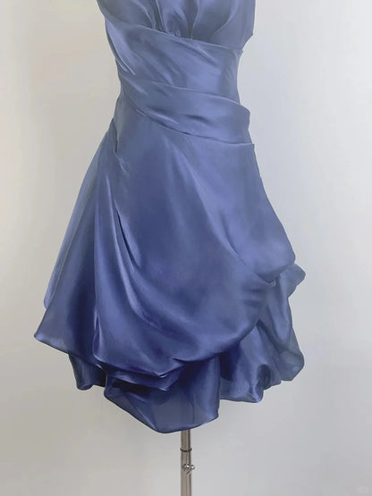 Vintage Dark Green Halter Neck Short Homecoming Dress AS704