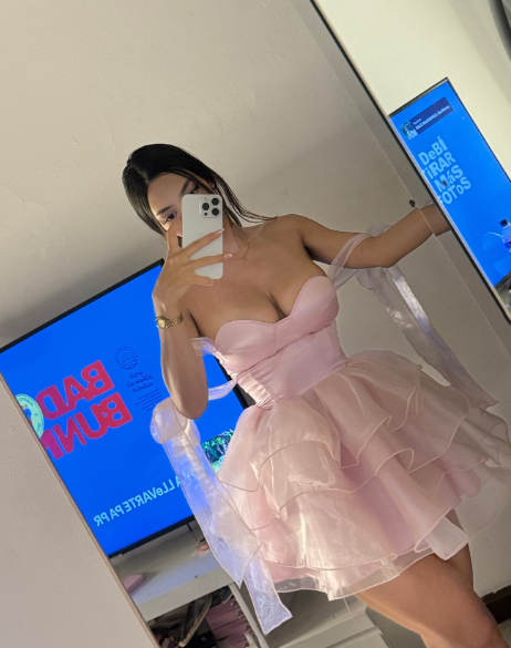 Luminous Blush Pink Off Shoulder Mini A Line Homecoming Dress With Bow Straps And Multi-Layer Organza Ruffle Homecoming Gown AS842