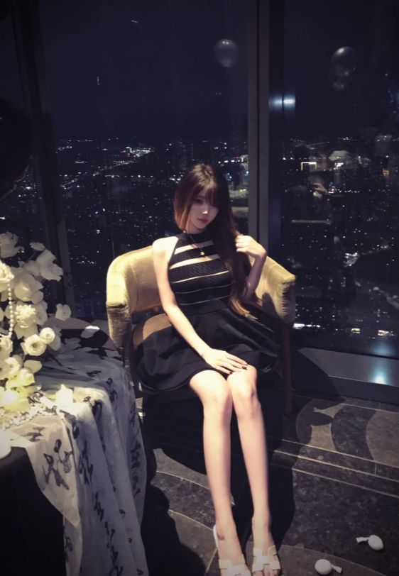 Chic Black High Neck Sleeveless Horizontal Sheer Mesh Striped Rib Knit Cinched Waist A-Line Short Homecoming Dress AS996