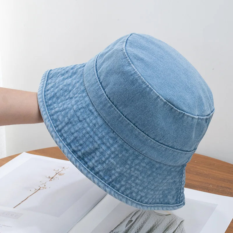 Denim Bucket Hat Unisex Casual Outdoor Style AP00233