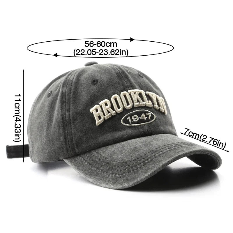 Vintage Brooklyn 1947 Adjustable Simple Fashion Baseball Cap AP00223