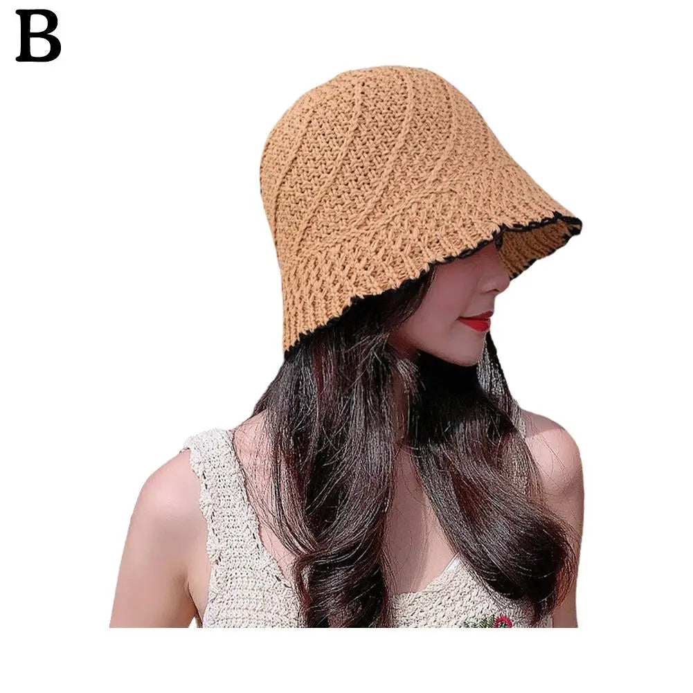 Handmade Black Crochet Bucket Hat For Women AP00234