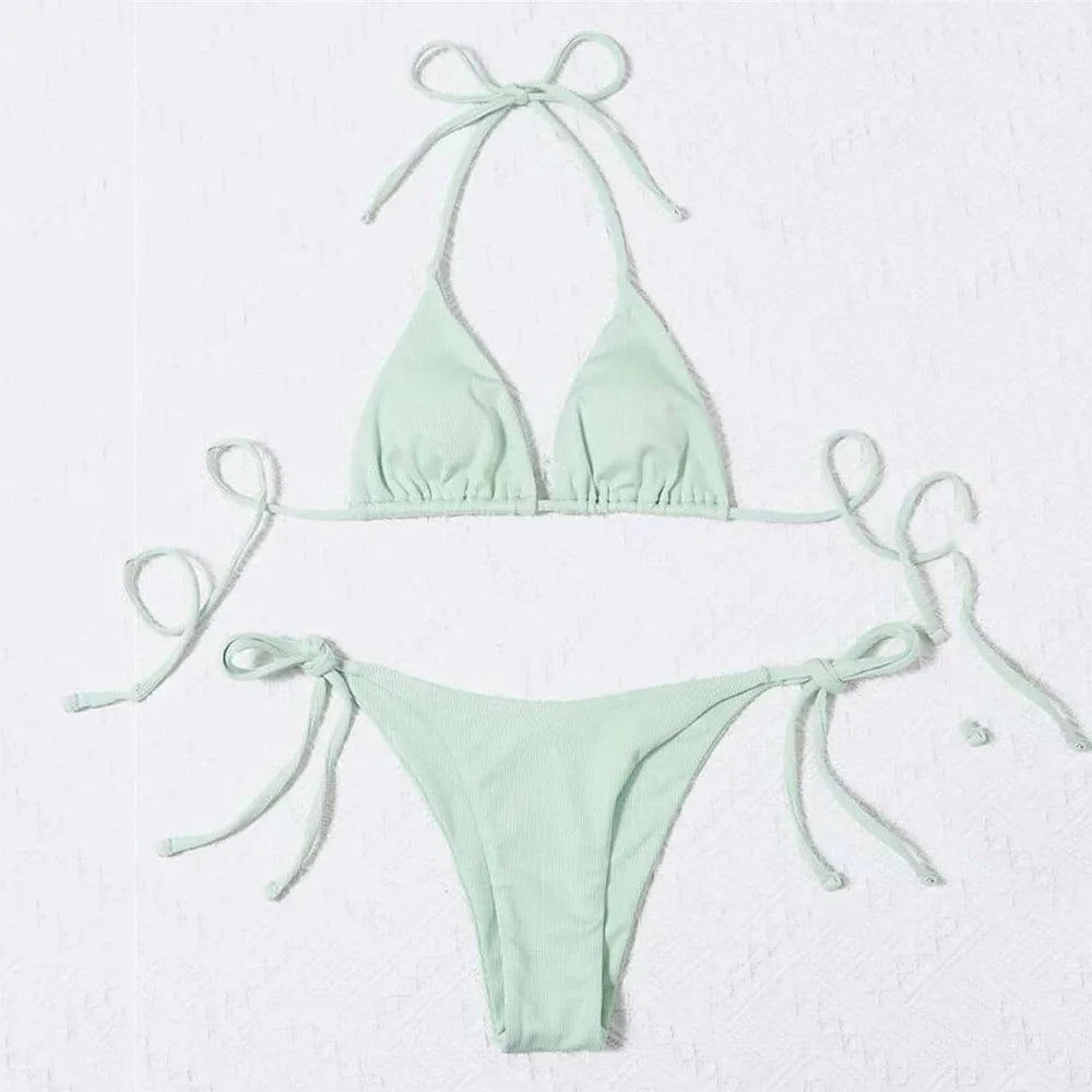 Sexy New Fashion Halter Neck Type Knot Two Piece Bikini AP000144