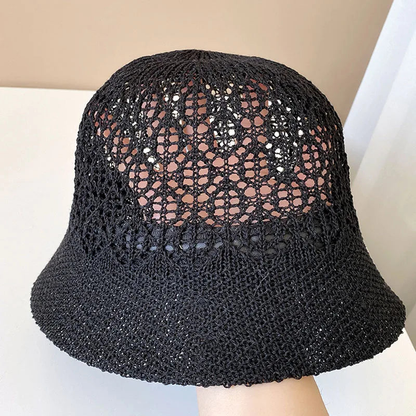 Chic Black Crochet Bucket Hat For Women AP00231