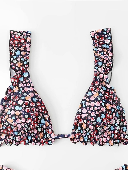 Floral Ruffle Trim Bikini Set Womens Swimwear Two-piece AP000135