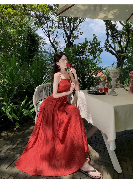 New Elegant Women Sexy Backless Beach Spaghetti Strap Dress  AP0258