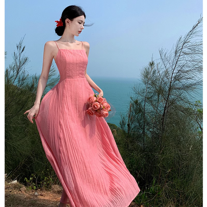 New Elegant Women Sexy Backless Beach Spaghetti Strap Dress  AP0258