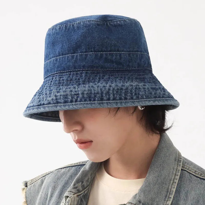 Denim Bucket Hat Unisex Casual Outdoor Style AP00233