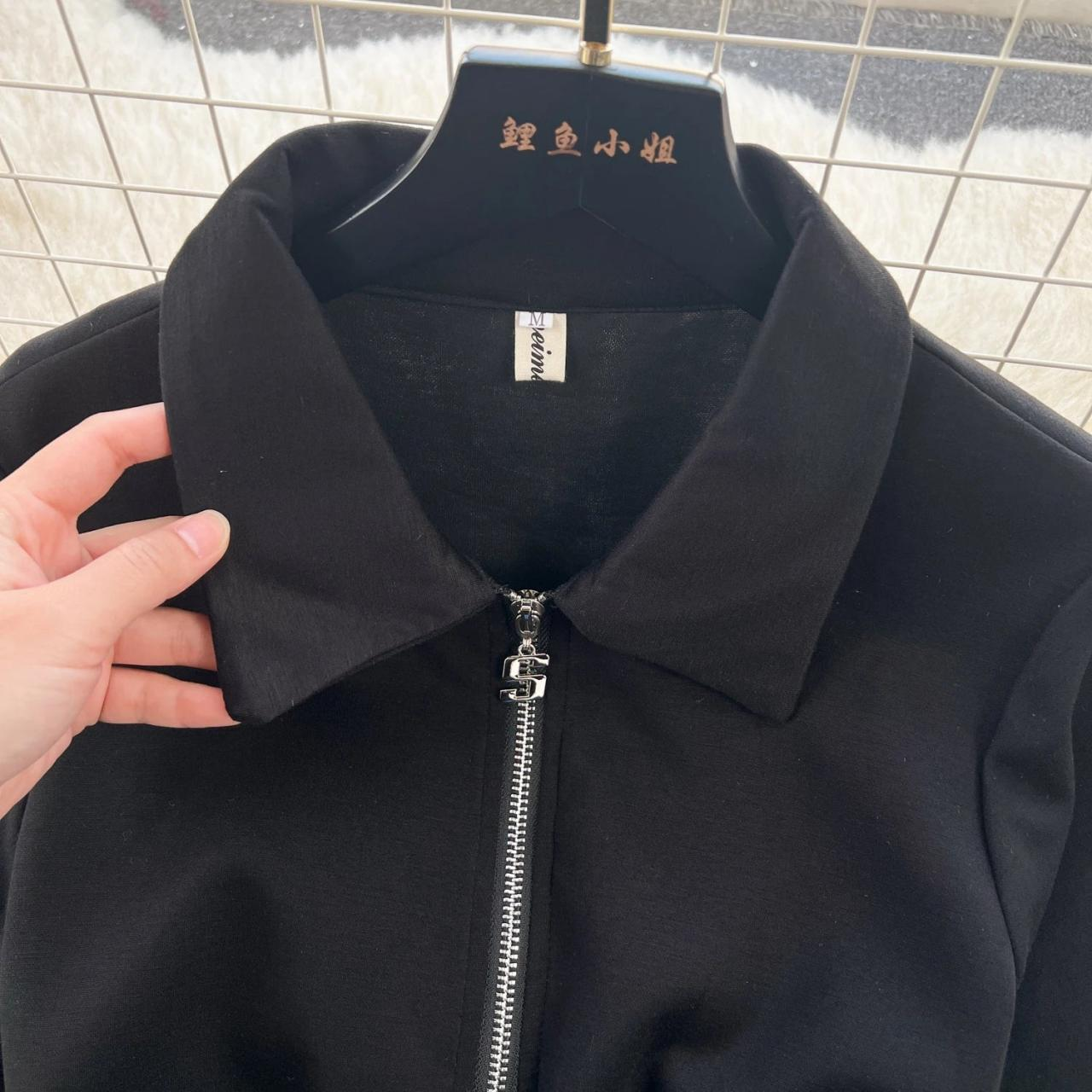 New Fashion Two-tone Jean And Black Polo Dress AP00217