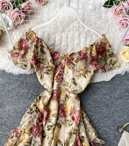 New Fashion Cute A Line Floral Pattern Dress Summer Dress AP00078