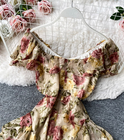 New Fashion Cute A Line Floral Pattern Dress Summer Dress AP00078