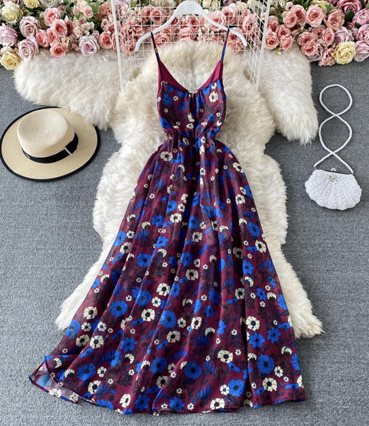Cute New Fashion A Line Floral Dress AP00075