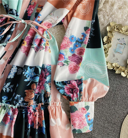 Stylish A Line Dress Long Sleeve Dress AP00066