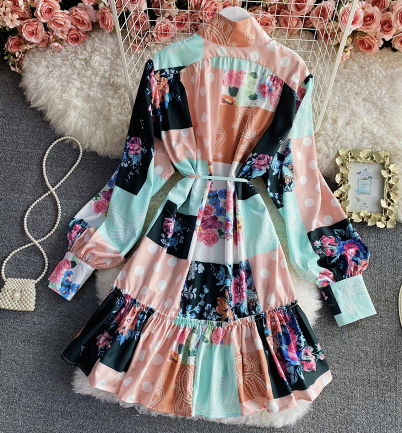 Stylish A Line Dress Long Sleeve Dress AP00066