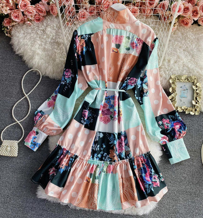 Stylish A Line Dress Long Sleeve Dress AP00066