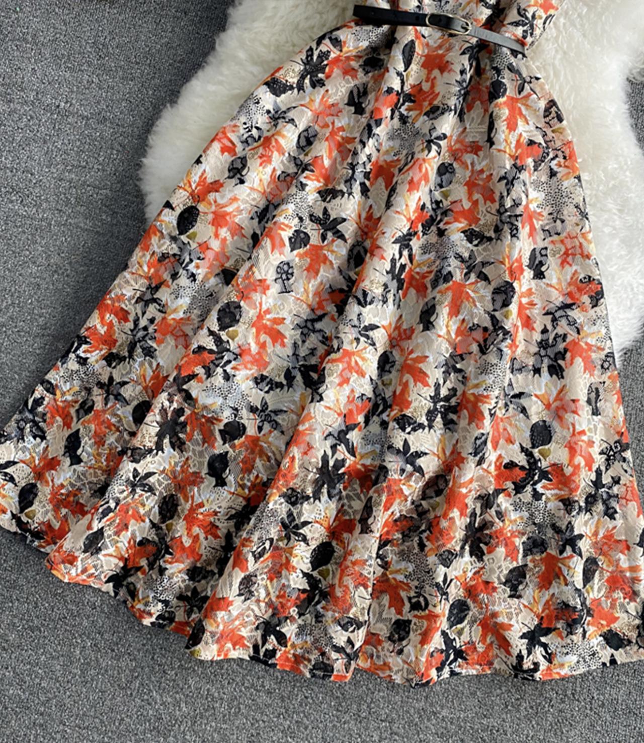 Cute Fashion A Line Lace Short Dress Floral Dress AP00072