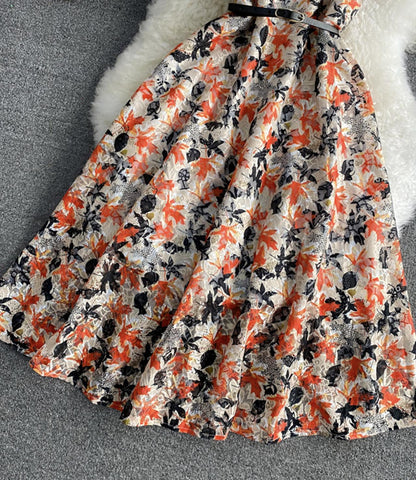 Cute Fashion A Line Lace Short Dress Floral Dress AP00072