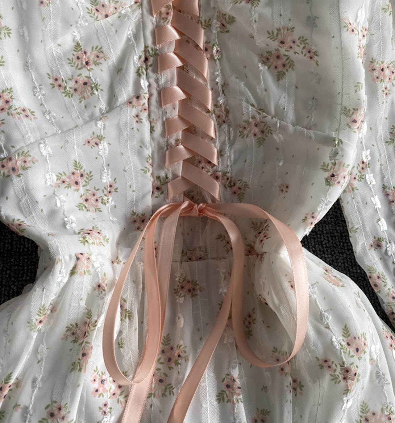 Cute Fashion A Line Lace Short Dress Floral Dress AP00071