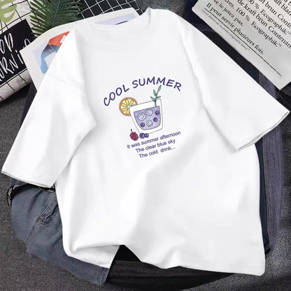 Cool Summer, Cute, Cartoon T-Shirt, Loose, Fun T-Shirt, Couple T-Shirt AP000162