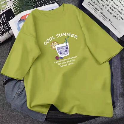 Cool Summer, Cute, Cartoon T-Shirt, Loose, Fun T-Shirt, Couple T-Shirt AP000162