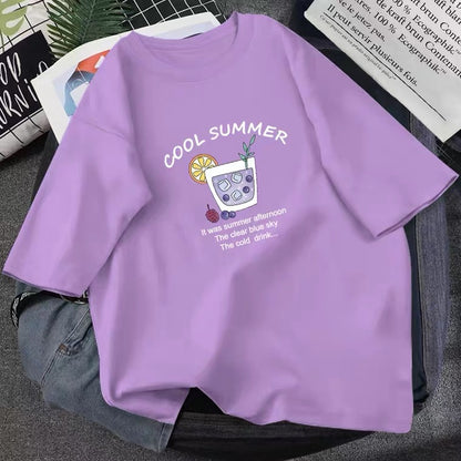 Cool Summer, Cute, Cartoon T-Shirt, Loose, Fun T-Shirt, Couple T-Shirt AP000162