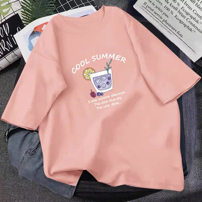 Cool Summer, Cute, Cartoon T-Shirt, Loose, Fun T-Shirt, Couple T-Shirt AP000162