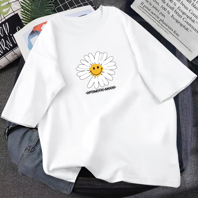 Daisy Smile,cartoon T - Shirt, Loose Fun T - Shirt, Couple T - Shirt AP00023