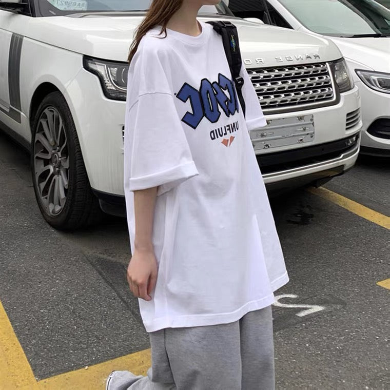 Cute Loose Short Sleeve T-shirt, Student, Simple T-shirt AP000161