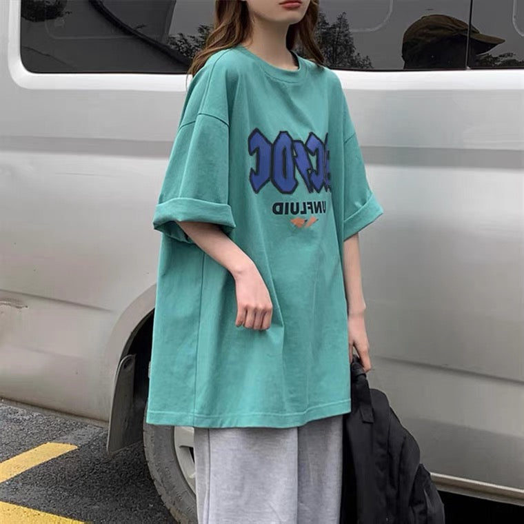 Cute Loose Short Sleeve T-shirt, Student, Simple T-shirt AP000161