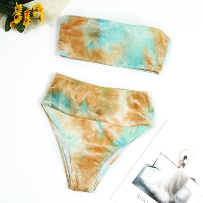 New Fashion Digital Print High Waisted Bikini At Chest AP000147