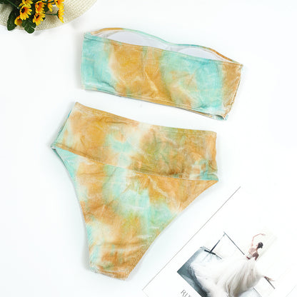 New Fashion Digital Print High Waisted Bikini At Chest AP000147