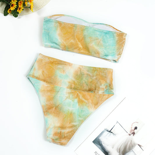 New Fashion Digital Print High Waisted Bikini At Chest AP000147