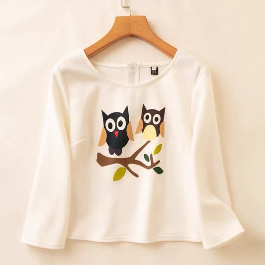 Round Collar Turtleneck T - Shirt, Short Style, Loose Solid Color Crop Top AP000170