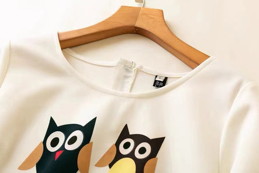 Round Collar Turtleneck T - Shirt, Short Style, Loose Solid Color Crop Top AP000170