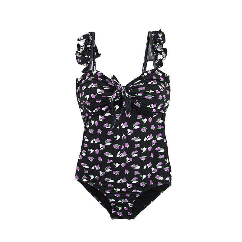 Swimsuit, French, Vintage, Floral One-piece Swimsuit Bikini AP00050