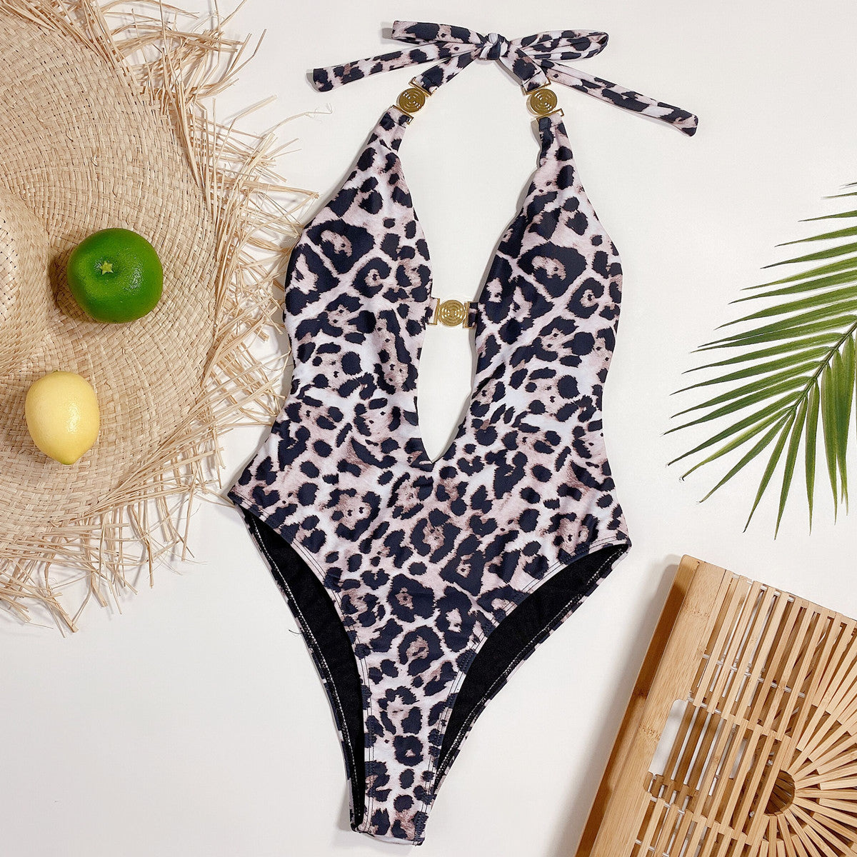 Leopard Print Women's Sexy One-piece Bikini Swimsuit AP00046