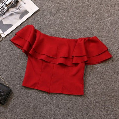 Street, Retro, Brick Red Letter Pattern Printed Short-sleeved T-shirt, Summer Loose Top AP00028