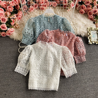 New Fashion Cute Lace Crop Tops T-shirt for Women AP000109