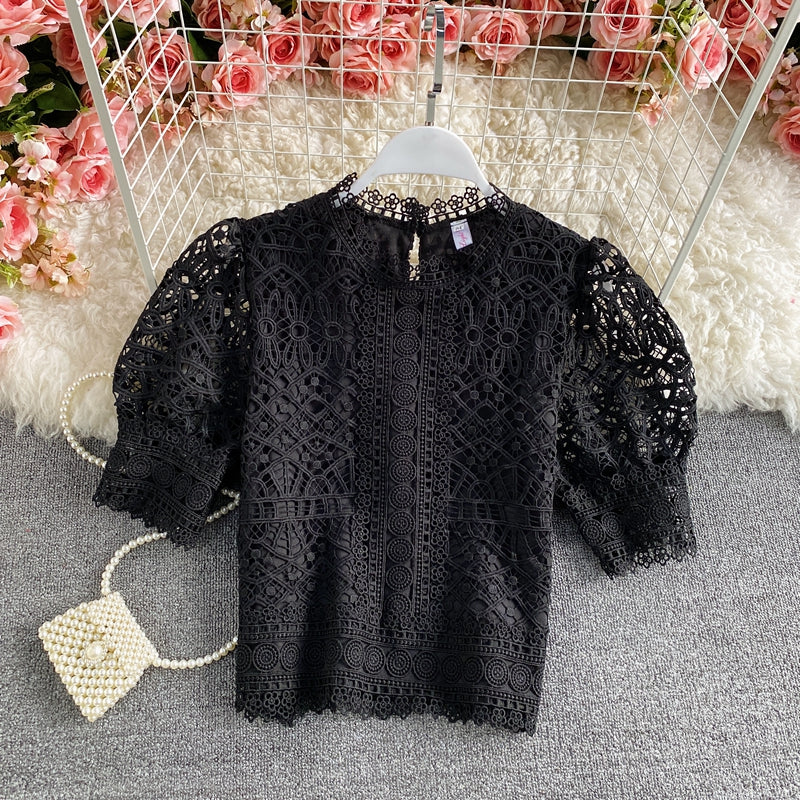 New Fashion Cute Lace Crop Tops T-shirt for Women AP000109