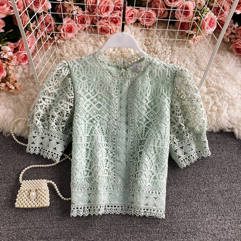 New Fashion Cute Lace Crop Tops T-shirt for Women AP000109