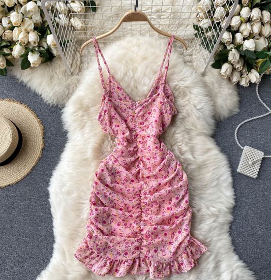 Sweet A Line Straps Floral New Fashion Summer Dress AP00080