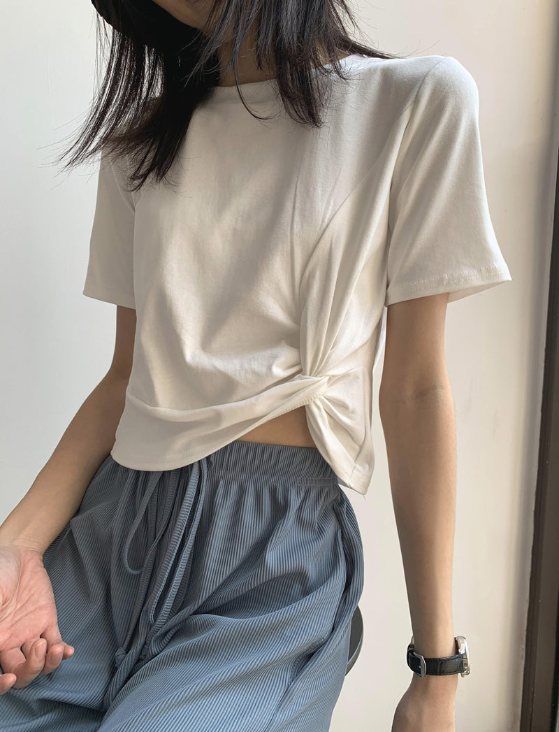 New Fashion Unique Round Neck Short T-shirt Navel T-shirt AP000101
