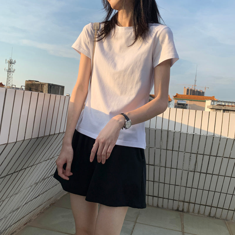 Simple Round New Fashion Neck T-shirt for Women AP000102