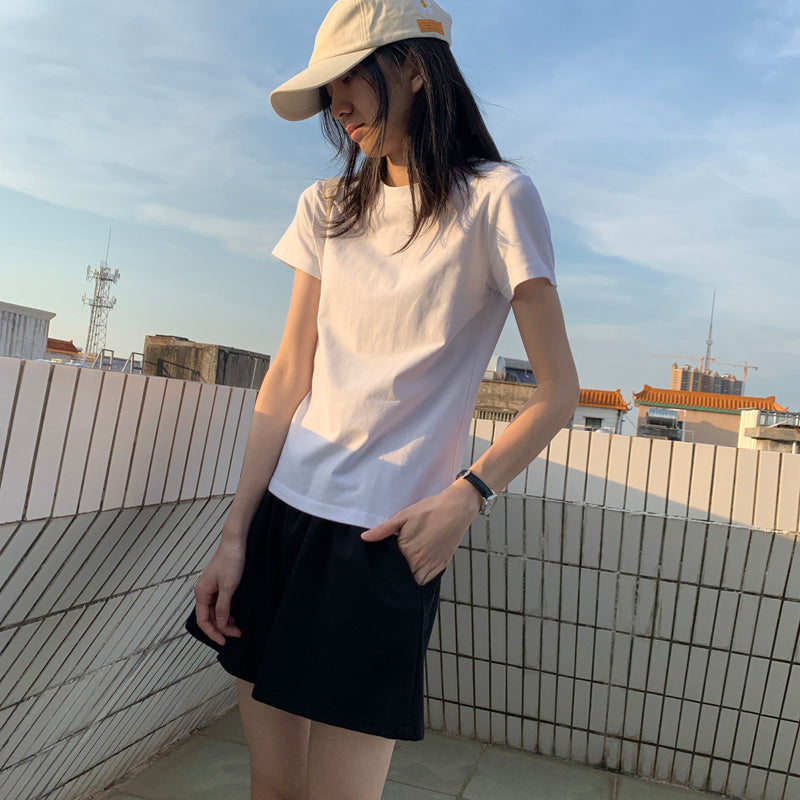 Simple Round New Fashion Neck T-shirt for Women AP000102