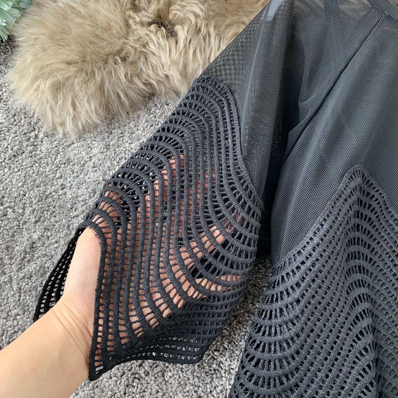 Cute Flared Sleeve Lace Top for Women AP000105