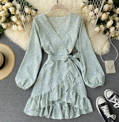 Fashionable Ins Holiday Style Floral Dress AP00069