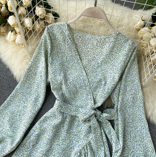 Fashionable Ins Holiday Style Floral Dress AP00069