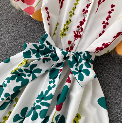 Cute A Line V Neck Floral Dress AP00076