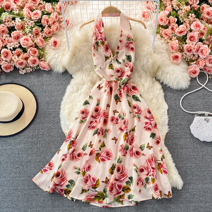 Cute Floral Short A Line Dress Fashion Dress AP00073