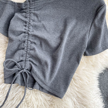 Simple Cute One Shoulder T-shirt for Women AP000108